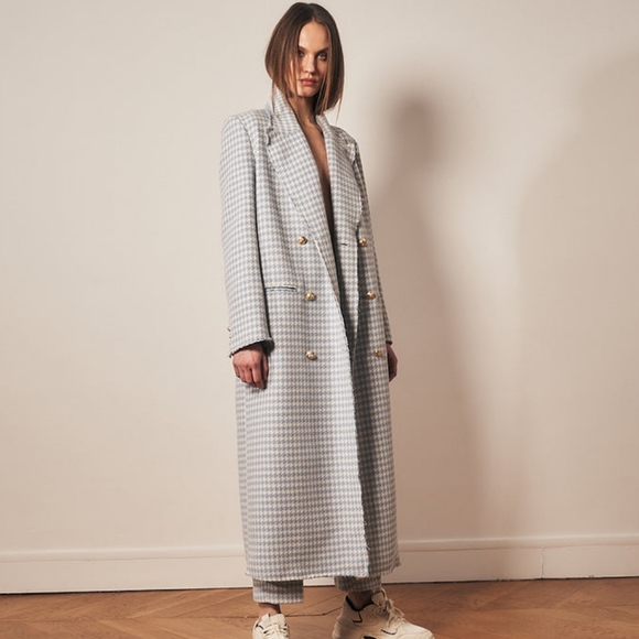 Blue Houndstooth coat - Picture 1 of 10